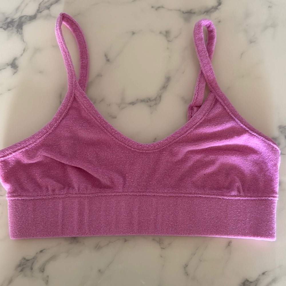 MADEWELL Terry Cloth Pink Bralette